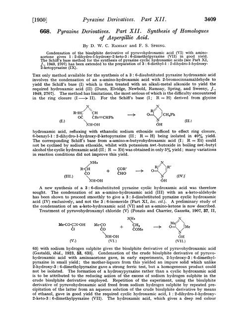 668. Pyrazine derivatives. Part XII. Synthesis of homologues of aspergillic acid