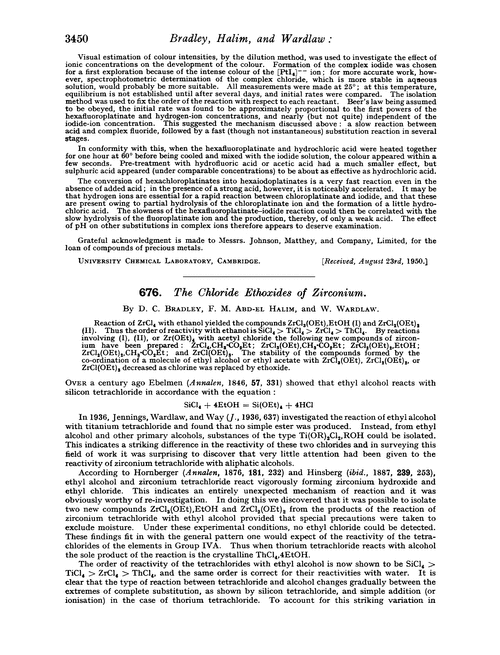 676. The chloride ethoxides of zirconium