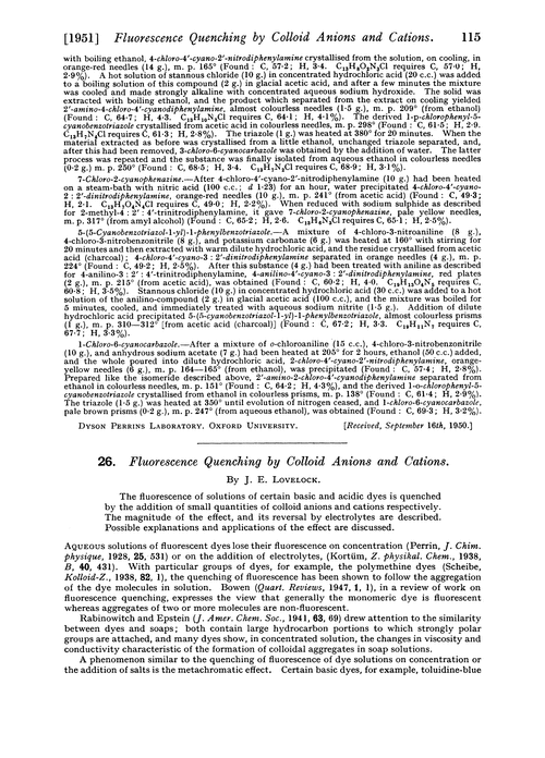 26. Fluorescence quenching by colloid anions and cations