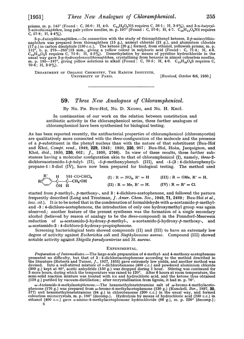 59. Three new analogues of chloramphenicol