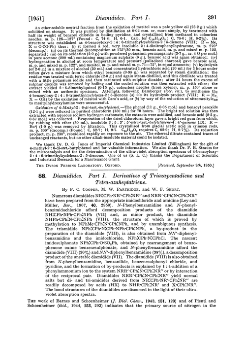 88. Diamidides. Part I. Derivatives of triazapentadiene and tetra-azaheptatriene