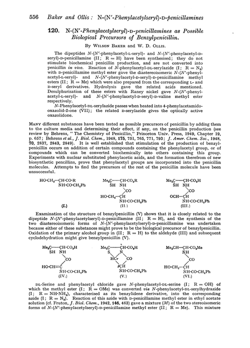 120. N-(N′-phenylacetylseryl)-D-penicillamines as possible biological precursors of benzylpenicillin