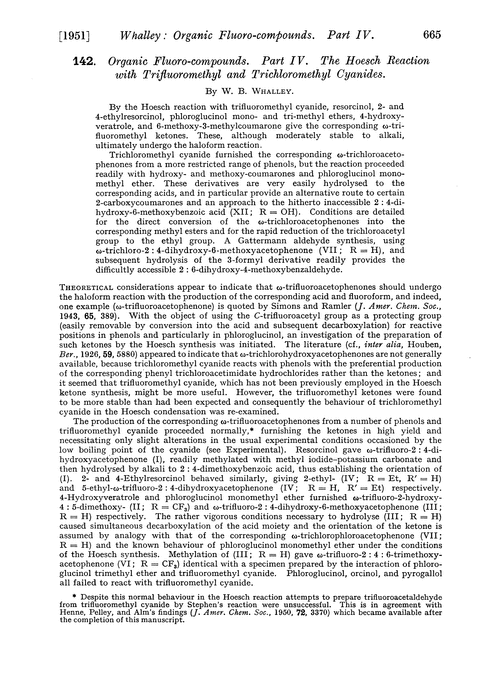 142. Organic fluoro-compounds. Part IV. The hoesch reaction with trifluoromethyl and trichloromethyl cyanides