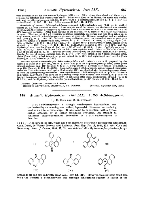 147. Aromatic hydrocarbons. Part LIX. 1 : 2–3 : 4-Dibenzpyrene