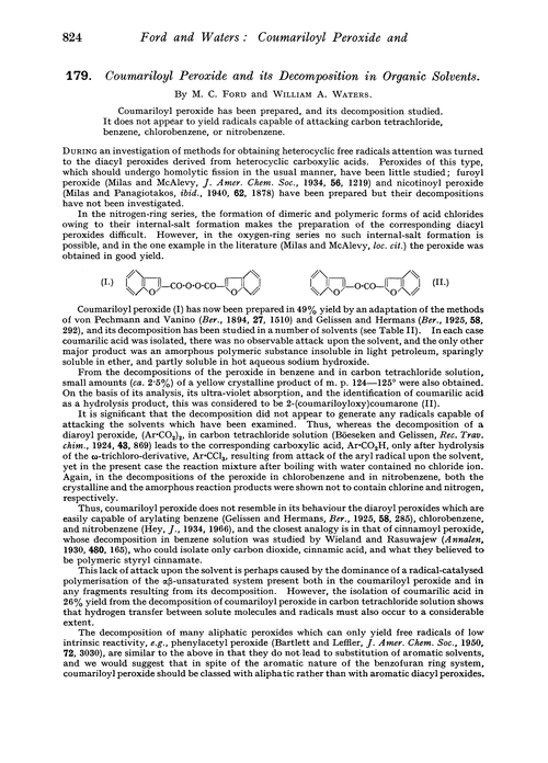 179. Coumariloyl peroxide and its decomposition in organic solvents