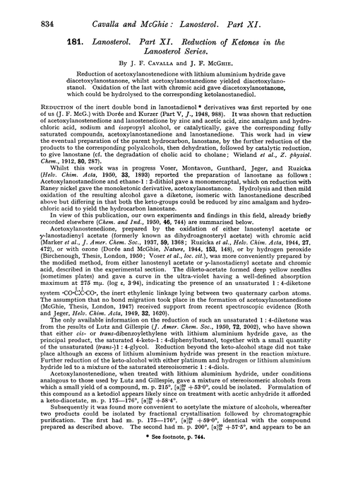 181. Lanosterol. Part XI. Reduction of ketones in the lanosterol series