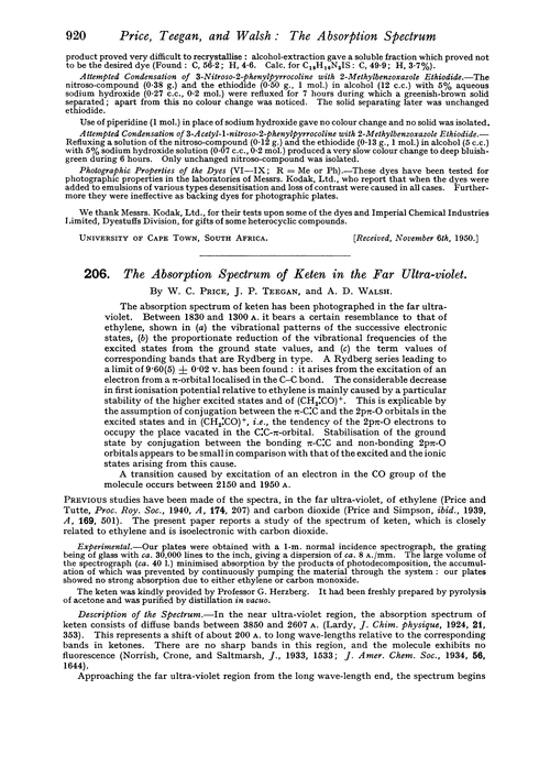 206. The absorption spectrum of keten in the far ultra-violet