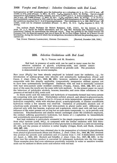 235. Selective oxidations with red lead