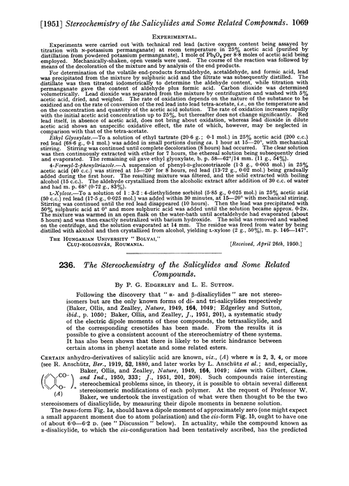236. The stereochemistry of the salicylides and some related compounds