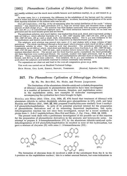 317. The phenanthrene cyclisation of dibenzyl-type derivatives