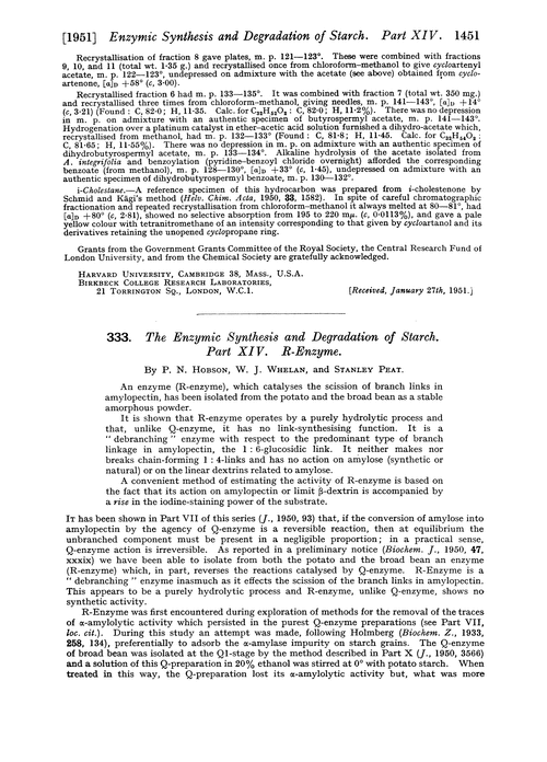 333. The enzymic synthesis and degradation of starch. Part XIV. R-enzyme