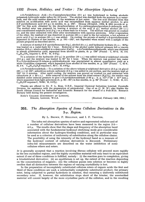 351. The absorption spectra of some cellulose derivatives in the 3-µ. Region