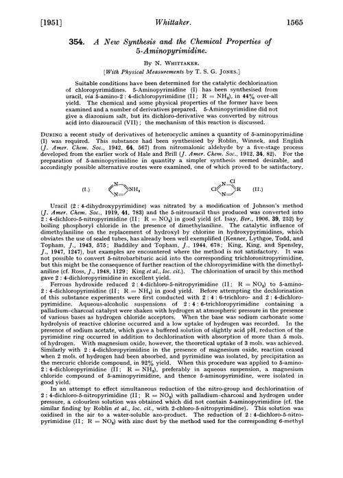 354. A new synthesis and the chemical properties of 5-aminopyrimidine