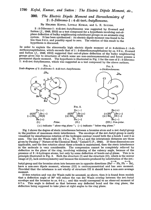 390. The electric dipole moment and stereochemistry of 2 : 5-dibromo-1 : 4-di-tert.-butylbenzene