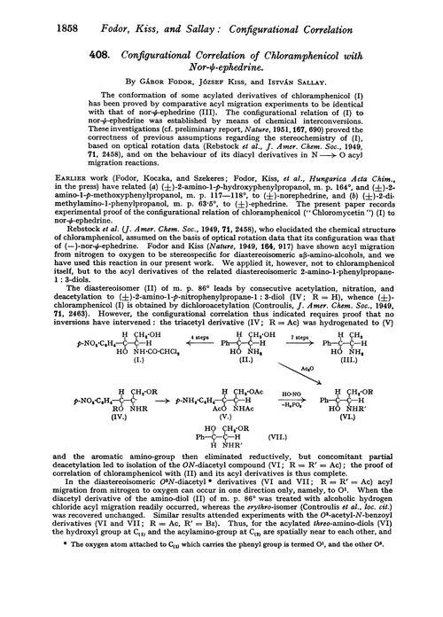 408. Configurational correlation of chloramphenicol with nor-ψ-ephedrine