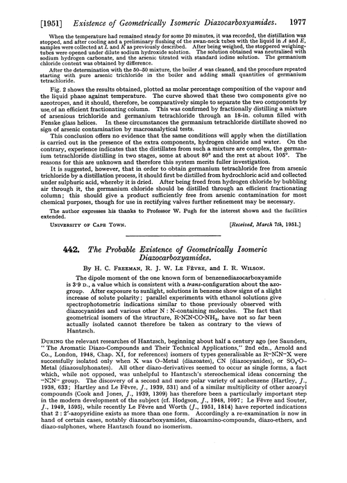 442. The probable existence of geometrically isomeric diazocarboxyamides