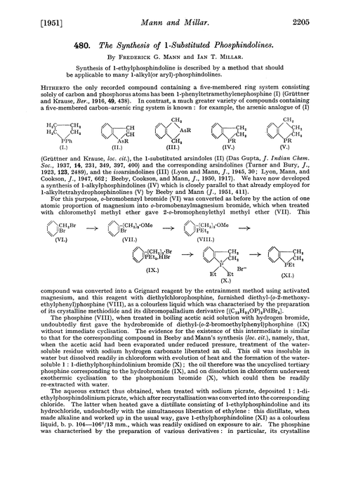 480. The synthesis of 1-substituted phosphindolines