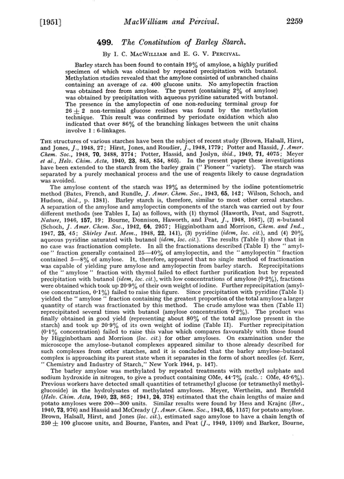 499. The constitution of barley starch