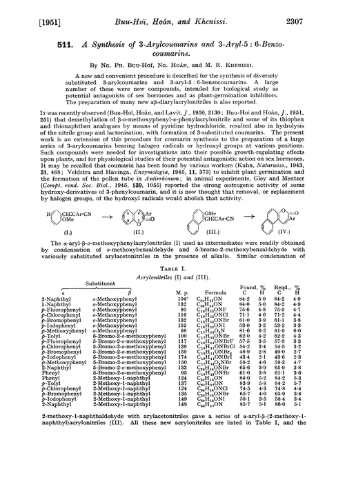 511. A synthesis of 3-arylcoumarins and 3-aryl-5 : 6-benzocoumarins