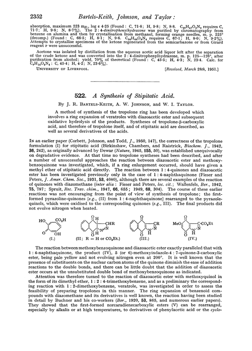 522. A synthesis of stipitatic acid