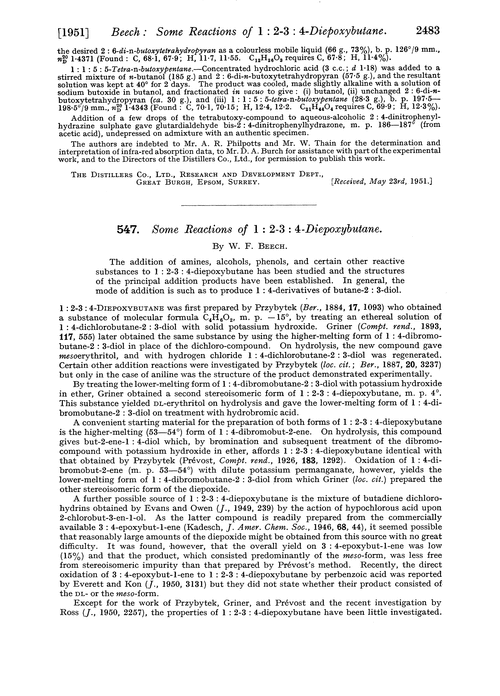 547. Some reactions of 1 : 2–3 : 4-diepoxybutane