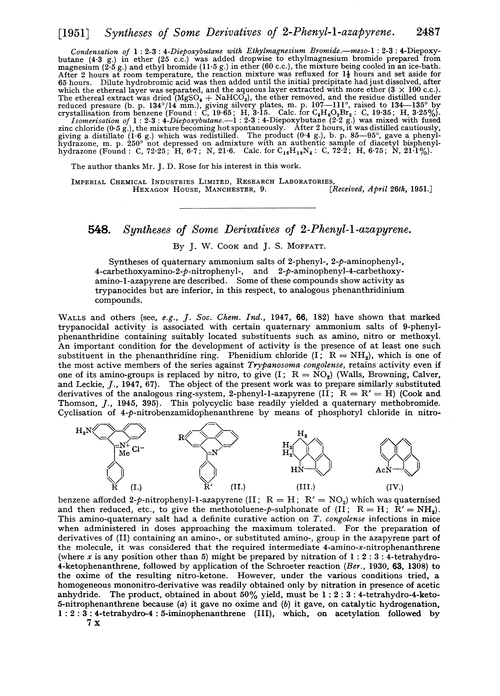 548. Syntheses of some derivatives of 2-phenyl-1-azapyrene