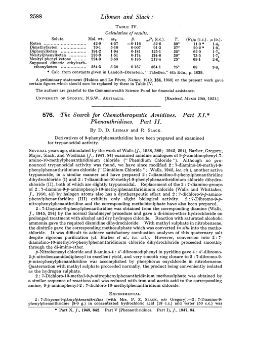 576. The search for chemotherapeutic amidines. Part XI. Phenanthridines. Part II