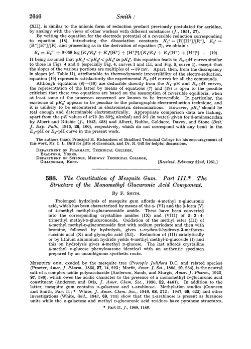 588. The constitution of mesquite gum. Part III. The structure of the monomethyl glucuronic acid component