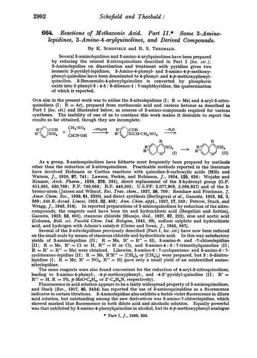 664. Reactions of methazonic acid. Part II. Some 3-aminolepidines, 3-amino-4-arylquinolines, and derived compounds