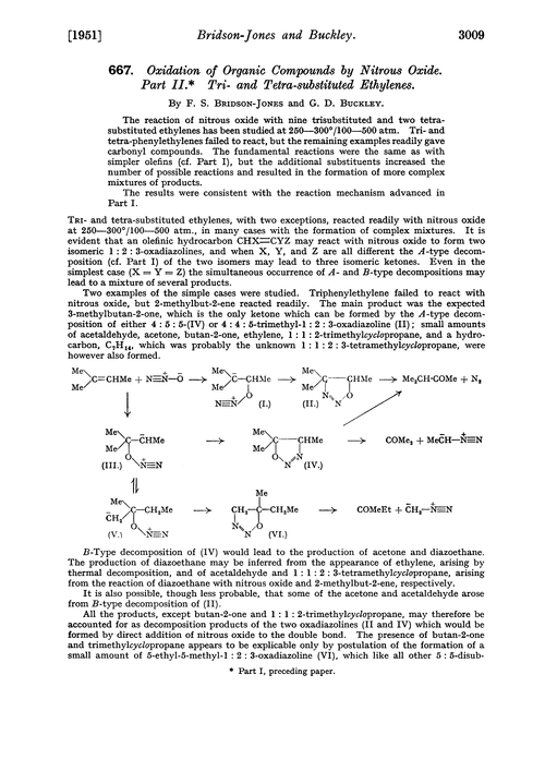 667. Oxidation of organic compounds by nitrous oxide. Part II. Tri- and tetra-substituted ethylenes