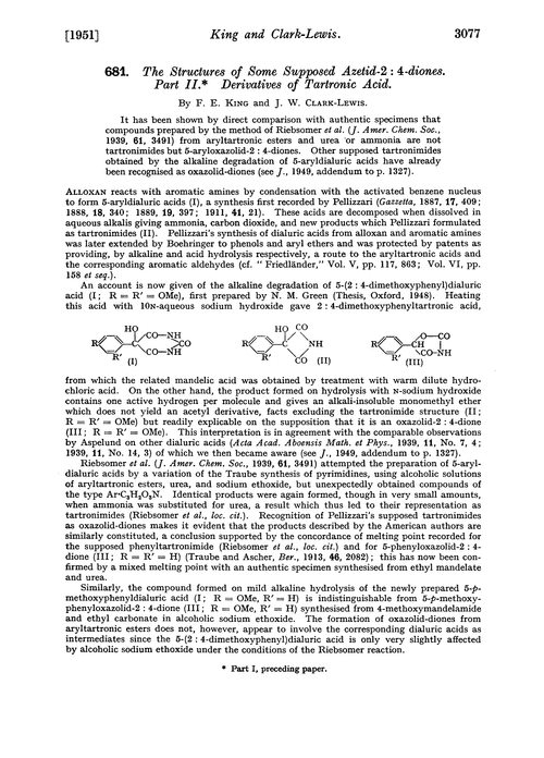 681. The structures of some supposed azetid-2 : 4-diones. Part II. Derivatives of tartronic acid
