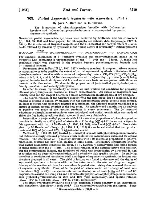 709. Partial asymmetric synthesis with keto-esters. Part I