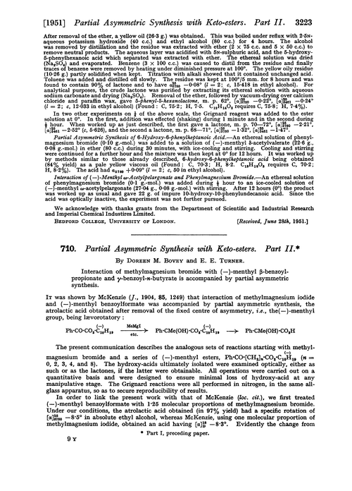 710. Partial asymmetric synthesis with keto-esters. Part II