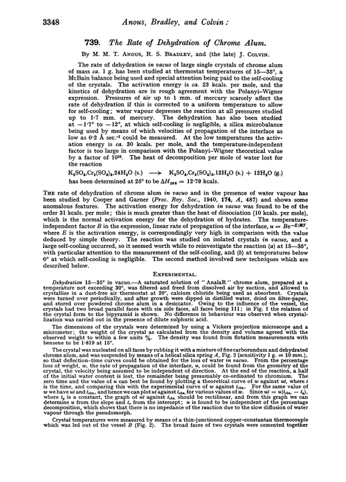 739. The rate of dehydration of chrome alum