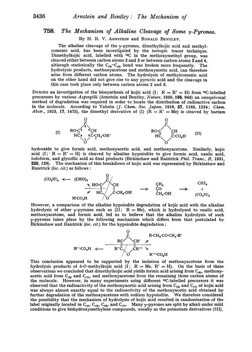 758. The mechanism of alkaline cleavage of some γ-pyrones