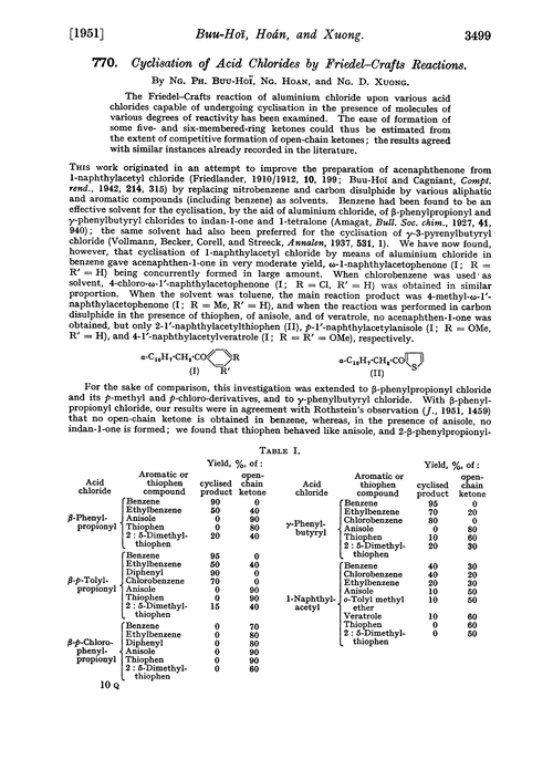 770. Cyclisation of acid chlorides by Friedel–Crafts reactions
