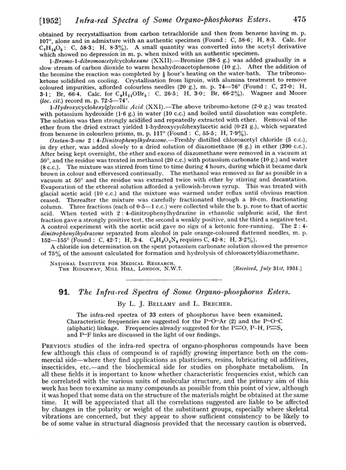 91. The infra-red spectra of some organo-phosphorus esters