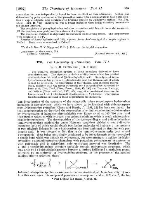 120. The chemistry of humulene. Part II