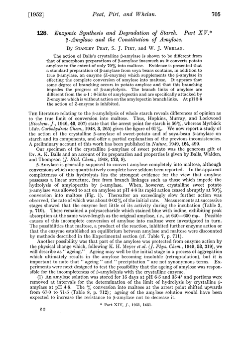 128. Enzymic synthesis and degradation of starch. Part XV. β-Amylase and the constitution of amylose
