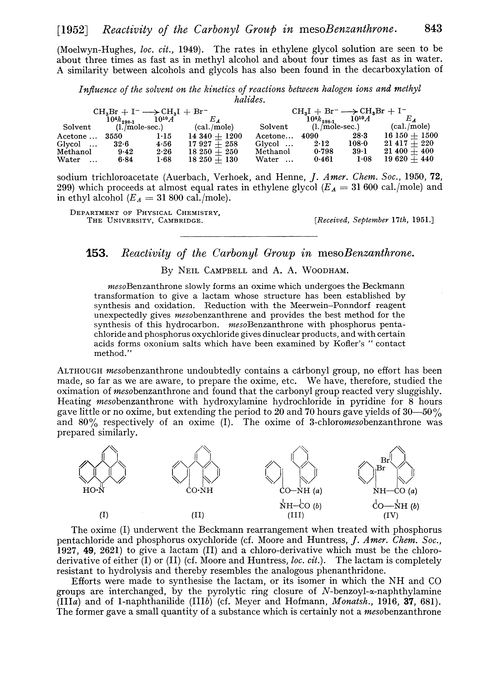 153. Reactivity of the carbonyl group in mesobenzanthrone