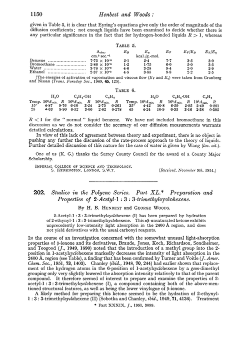 202. Studies in the polyene series. Part XL. Preparation and properties of 2-acetyl-1 : 3 : 3-trimethylcyclohexene