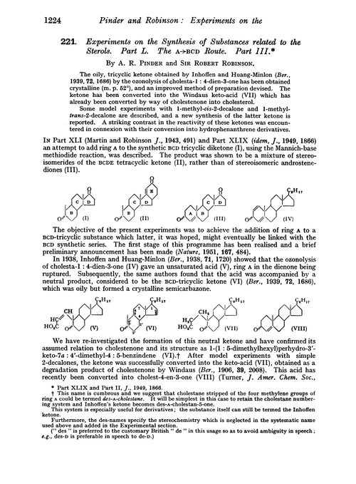 221. Experiments on the synthesis of substances related to the sterols. Part L. The A→BCD route. Part III