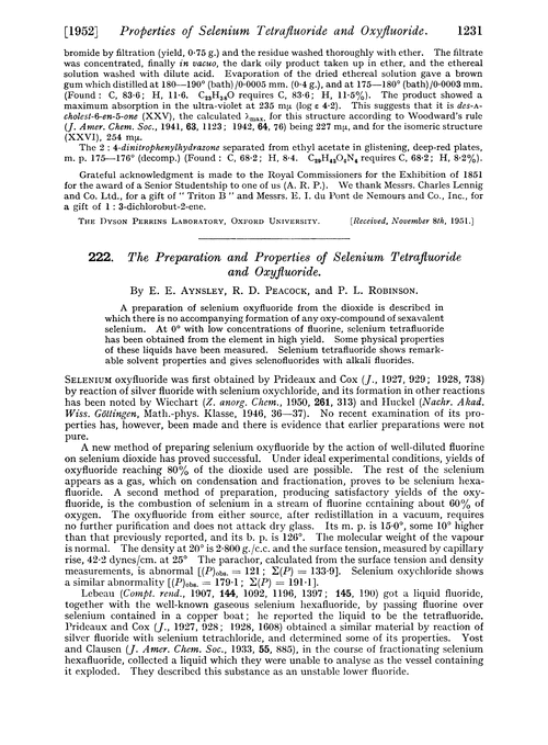 222. The preparation and properties of selenium tetrafluoride and oxyfluoride