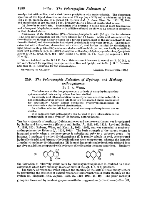 249. The polarographic reduction of hydroxy- and methoxyanthraquinones