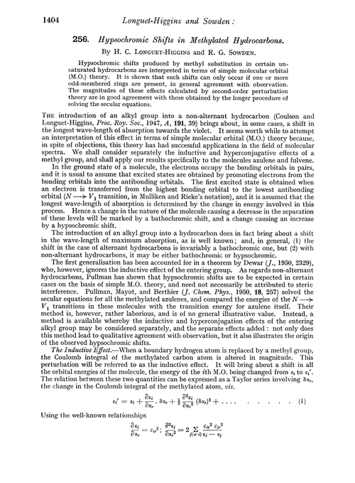 256. Hypsochromic shifts in methylated hydrocarbons