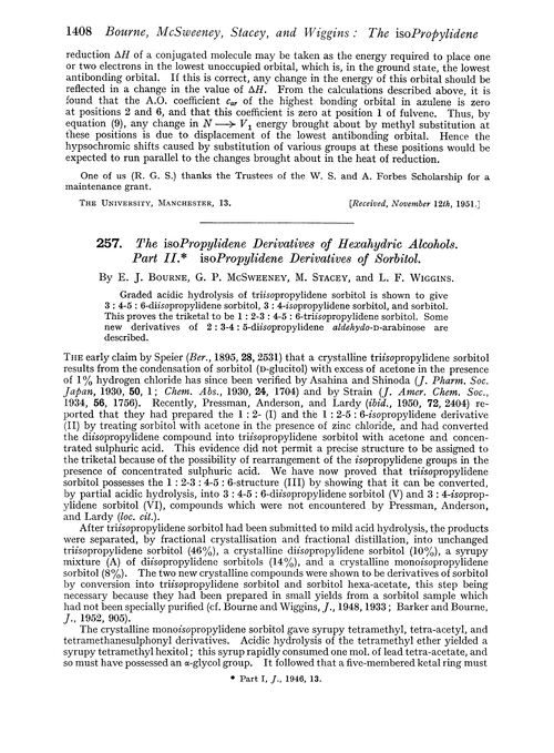 257. The isopropylidene derivatives of hexahydric alcohols. Part II. isoPropylidene derivatives of sorbitol