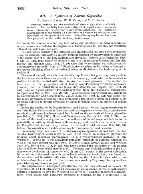 274. A synthesis of flavone glycosides