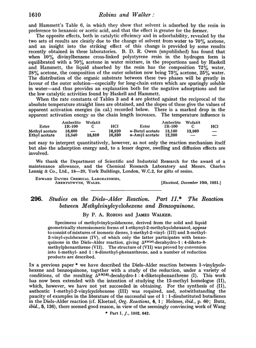 296. Studies on the Diels–Alder reaction. Part II. The reaction between methylvinylcyclohexene and benzoquinone