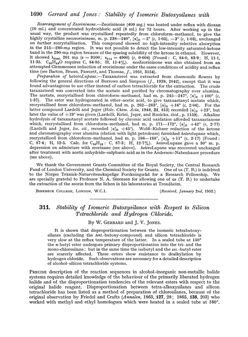 311. Stability of isomeric butoxysilanes with respect to silicon tetrachloride and hydrogen chloride