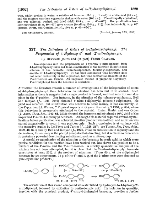 337. The nitration of esters of 4-hydroxydiphenyl. The preparation of 4-hydroxy-4′- and -2′-nitrodiphenyls